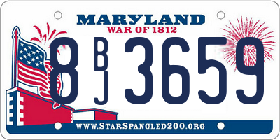 MD license plate 8BJ3659