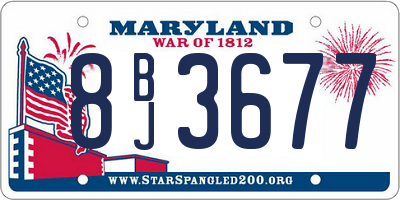 MD license plate 8BJ3677