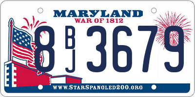 MD license plate 8BJ3679