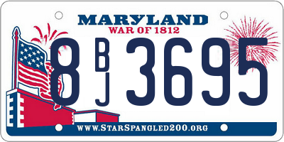 MD license plate 8BJ3695