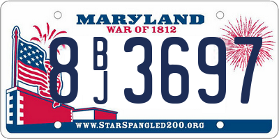 MD license plate 8BJ3697