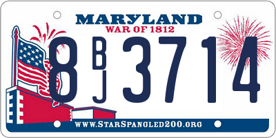 MD license plate 8BJ3714