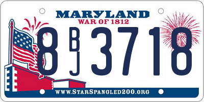 MD license plate 8BJ3718