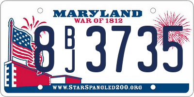 MD license plate 8BJ3735