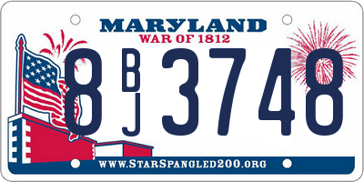 MD license plate 8BJ3748
