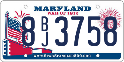 MD license plate 8BJ3758