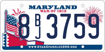 MD license plate 8BJ3759