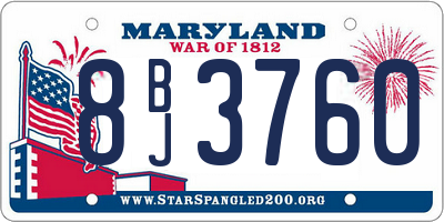 MD license plate 8BJ3760