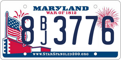 MD license plate 8BJ3776
