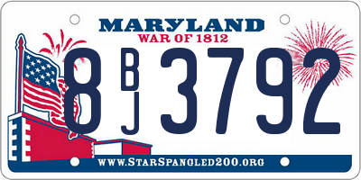 MD license plate 8BJ3792