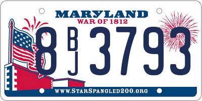 MD license plate 8BJ3793