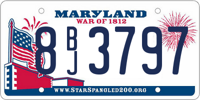 MD license plate 8BJ3797