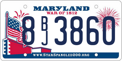 MD license plate 8BJ3860