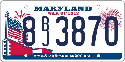 MD license plate 8BJ3870