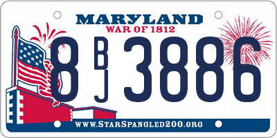 MD license plate 8BJ3886