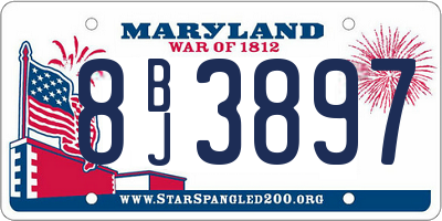 MD license plate 8BJ3897