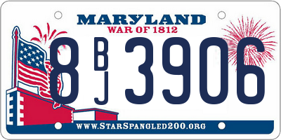 MD license plate 8BJ3906