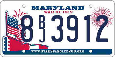 MD license plate 8BJ3912