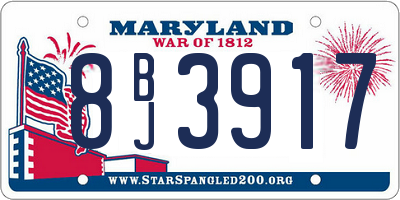 MD license plate 8BJ3917