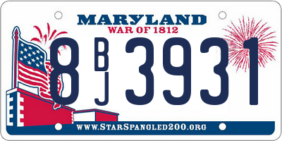 MD license plate 8BJ3931