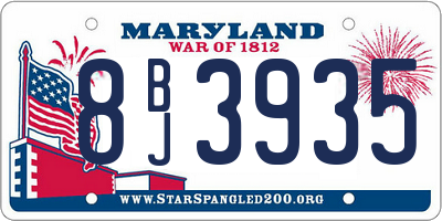 MD license plate 8BJ3935
