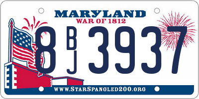 MD license plate 8BJ3937