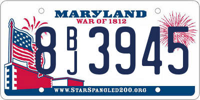 MD license plate 8BJ3945