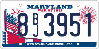 MD license plate 8BJ3951