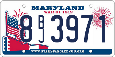 MD license plate 8BJ3971