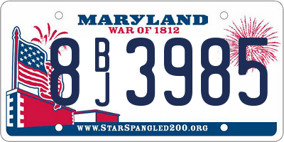 MD license plate 8BJ3985