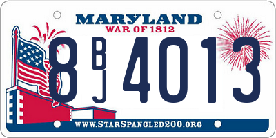 MD license plate 8BJ4013