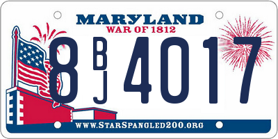 MD license plate 8BJ4017