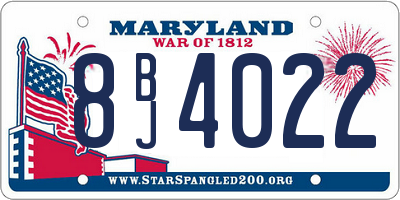 MD license plate 8BJ4022