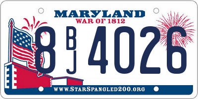 MD license plate 8BJ4026