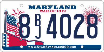 MD license plate 8BJ4028