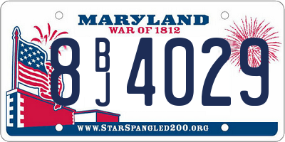 MD license plate 8BJ4029