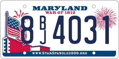 MD license plate 8BJ4031