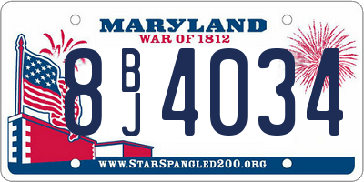 MD license plate 8BJ4034