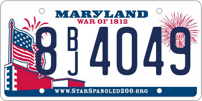 MD license plate 8BJ4049