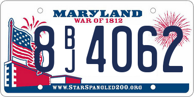 MD license plate 8BJ4062