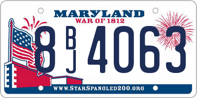 MD license plate 8BJ4063