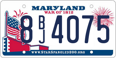 MD license plate 8BJ4075