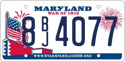 MD license plate 8BJ4077