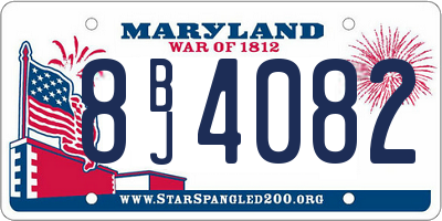 MD license plate 8BJ4082