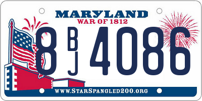 MD license plate 8BJ4086