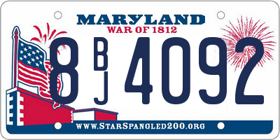 MD license plate 8BJ4092