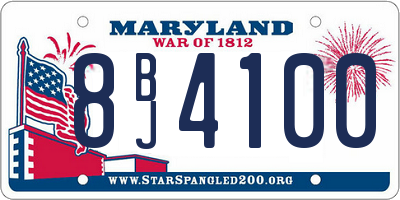 MD license plate 8BJ4100