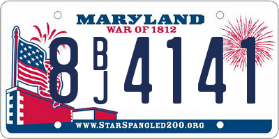MD license plate 8BJ4141