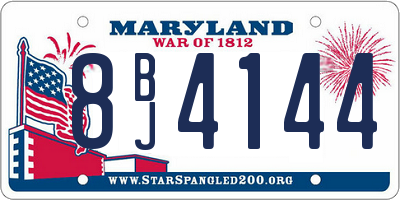 MD license plate 8BJ4144