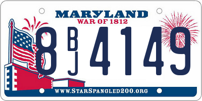 MD license plate 8BJ4149